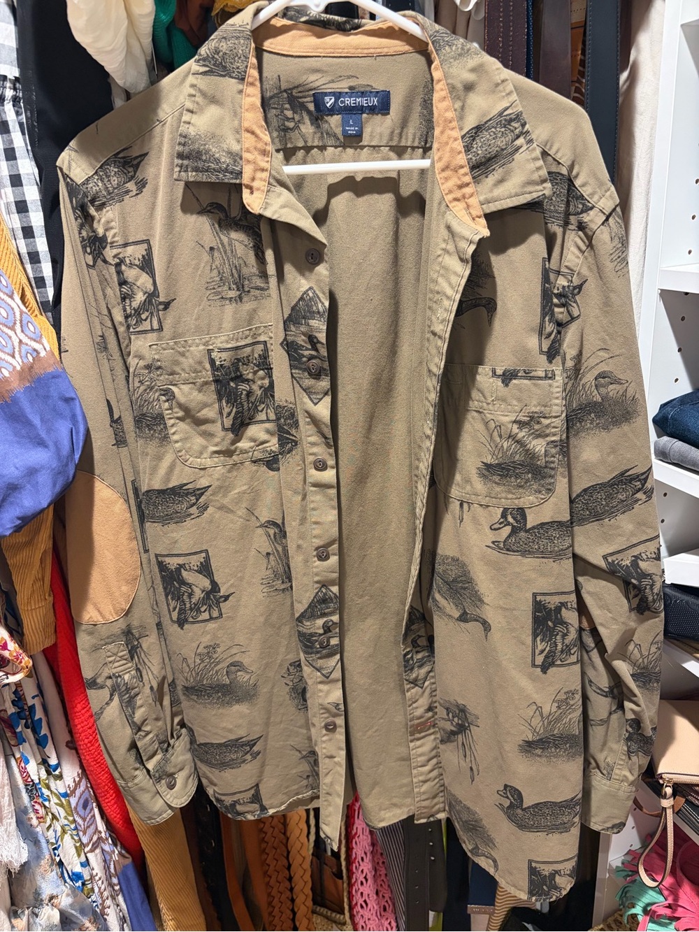 Cremieux Duck Hunting Print Button Down Large Outdoor Sporting